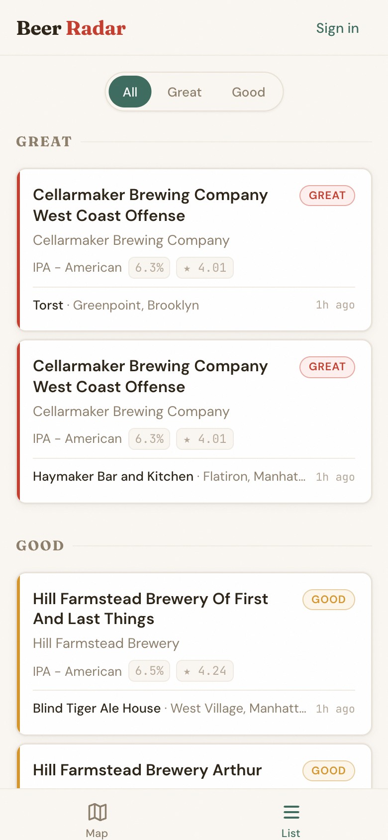 Beer Radar screenshot